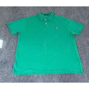 Polo Ralph Lauren Green Polo Shirt Short‎ Sleeve Embroidered Logo Size 3XB